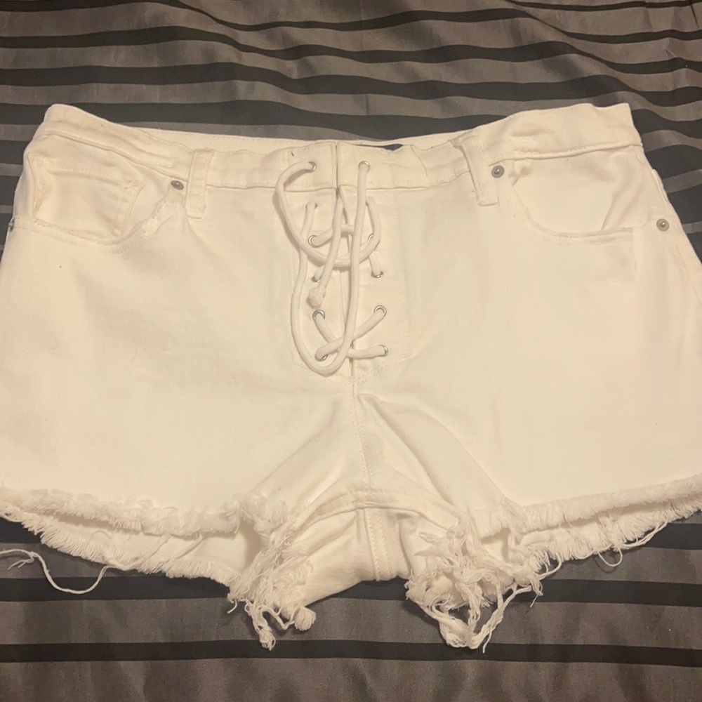 White denim shorts